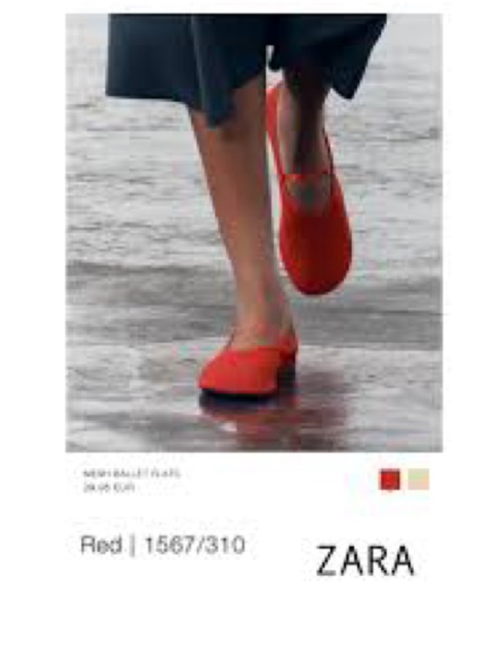 ZARA MESH Red Mary Jane Flats with Strap